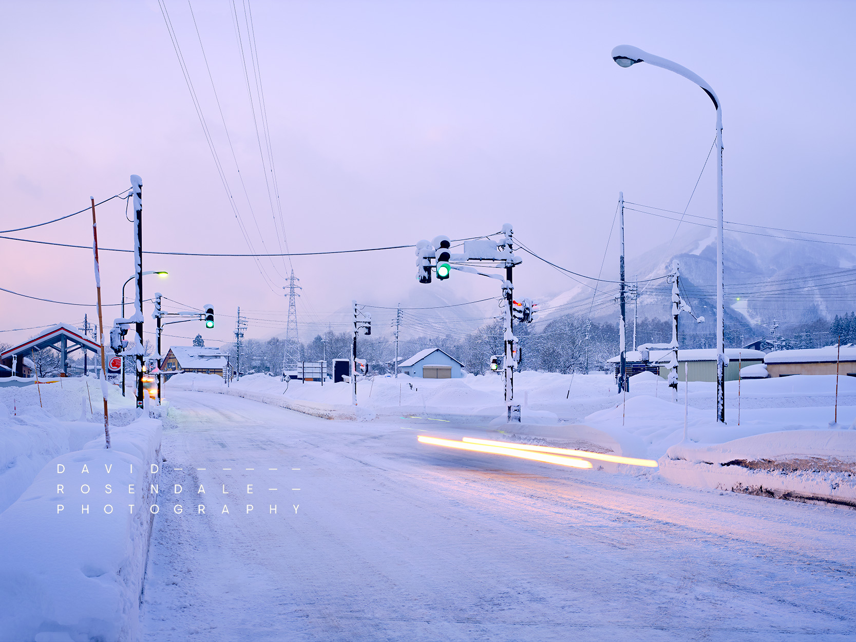 Hakuba #8, snowed in Village scene, photographed in Echoland Hakuba