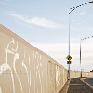 North Melbourne #3 Fine art print, form the series The Hum of Industry. View down urban access road to major ciry port