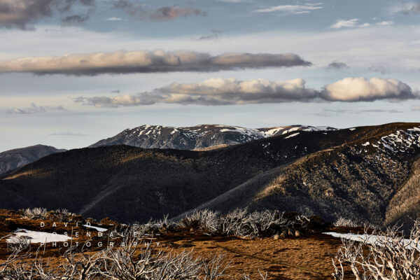 Falls Creek #70 Fine Art Print, last remaining snow capped peaks in the mountains in spring