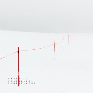 Mount Hotham #3 from the series The Fall 2016, Fine Art Print, minimal snow scene of safety rope in ski resort